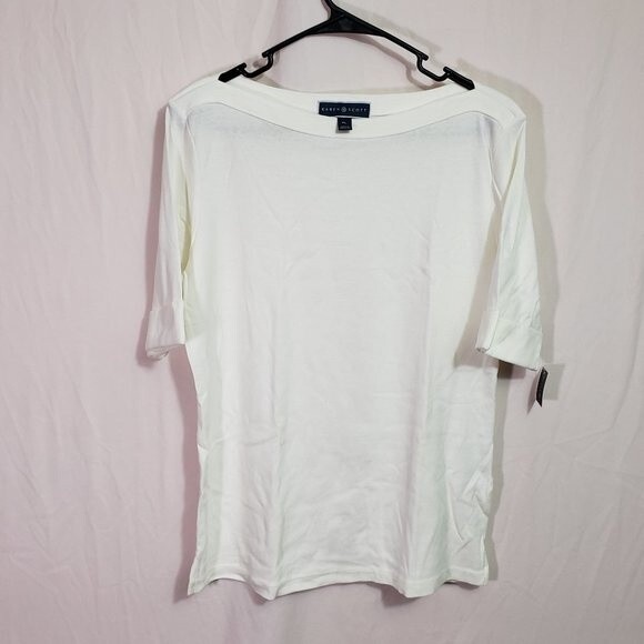 Karen Scott Women Elbow Sleeve Boat Neck Top (AI) - Picture 2 of 8